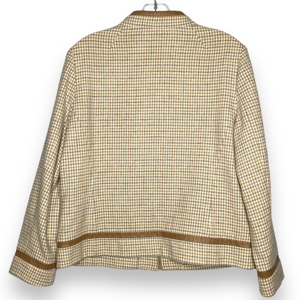 Pendleton Houndstooth Pattern Tan Light Blue Grey… - image 3
